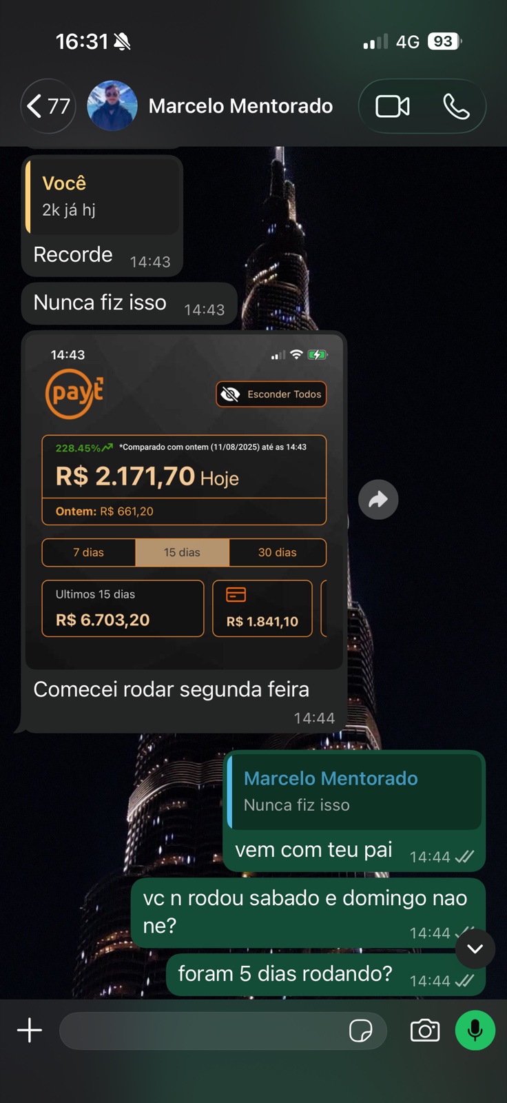 Relato 3 de quem roda o modelo