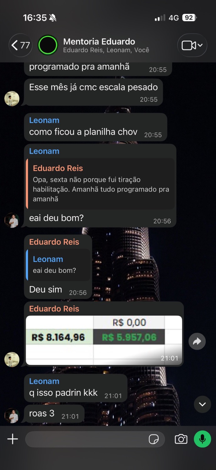 Relato 5 de quem roda o modelo